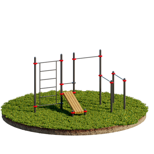 Перекладина + Лестница + Брусья + Наклонная скамья для пресса