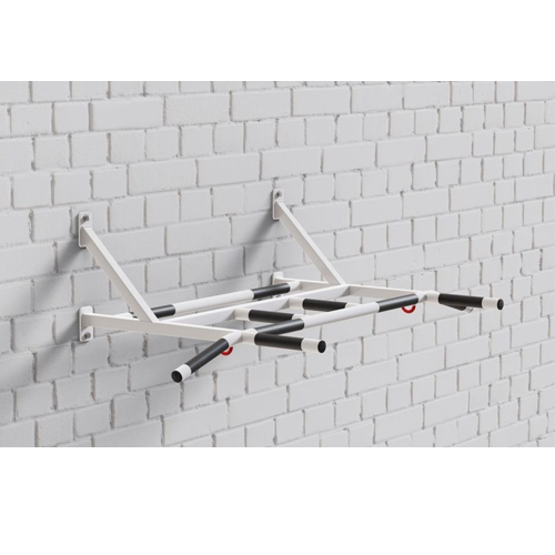 Турник настенный усиленный с 4 хватами + Перекладина для пресса белый