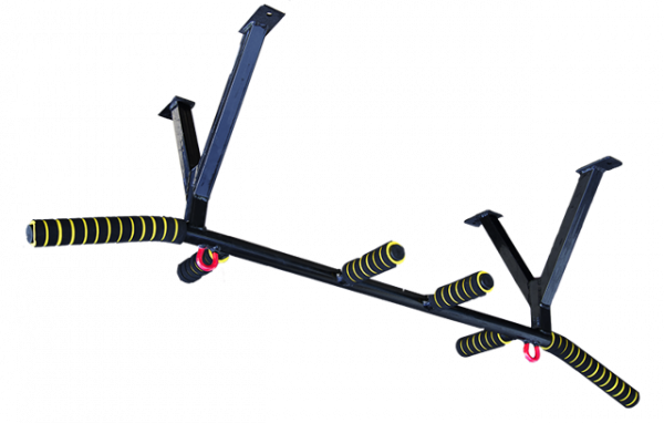 Турник потолочный с 4 хватами чёрный