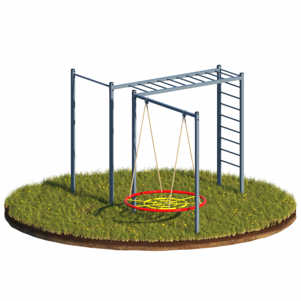 Уличный комплекс: перекладина, лестница, рукоход, подвес для качелей