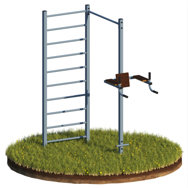 Уличный комплекс: 1 перекладины + Лестница + Брусья-Пресс