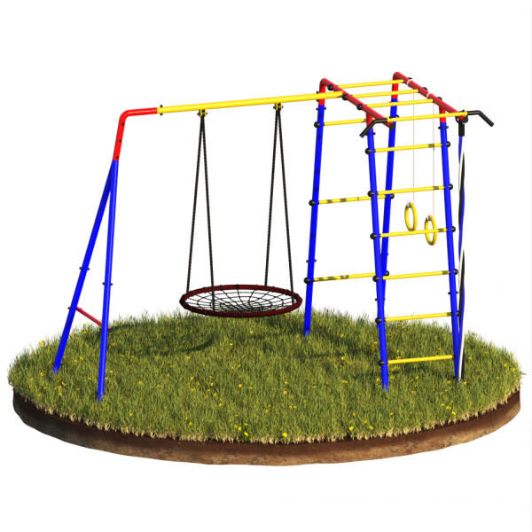 Уличный детский спортивный комплекс "Улитка" (Качель-гнездо) Диаметр качели 100 см